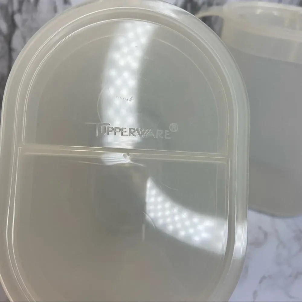 Vintage Clear Tupperware Beverage Container 1 Quart Each